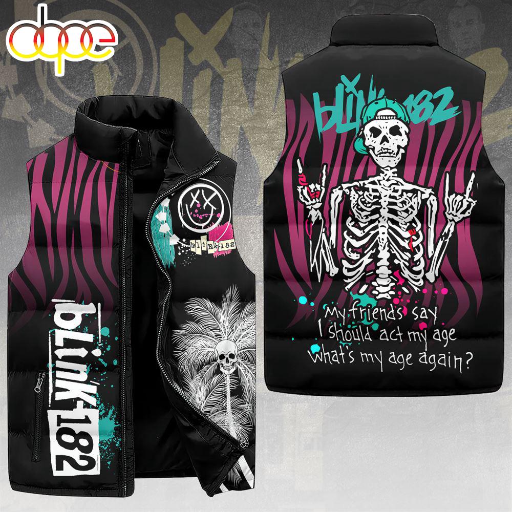 Sportswearmerch Blink Music Personalized Sleeveless Puffer Jacket For Fan