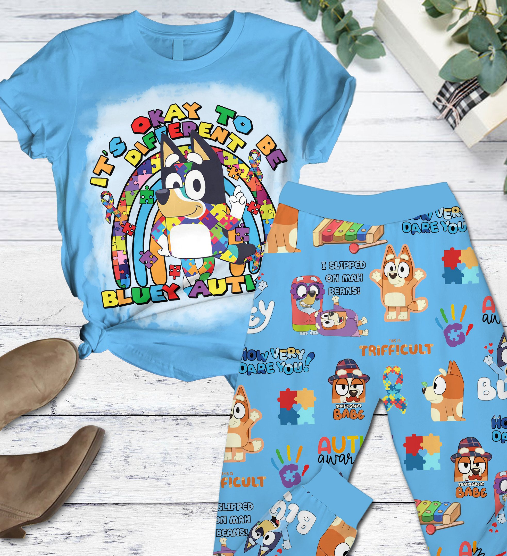 Sportswearmerch Bluey Short Pajamas Set Gifts For Fans