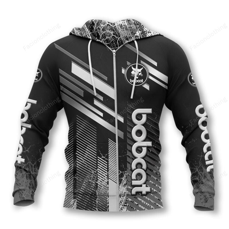 Sportswearmerch Bobcat Tractor Company Personalized Zip Hoodie For Fan