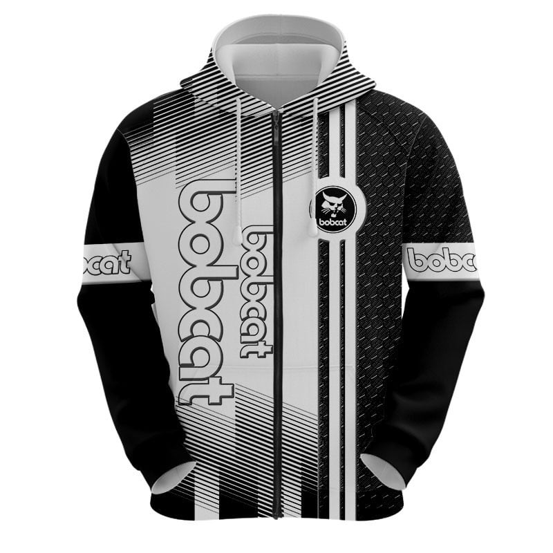 Sportswearmerch Bobcat Tractor Personalized Fashion Zip Hoodie For Fan