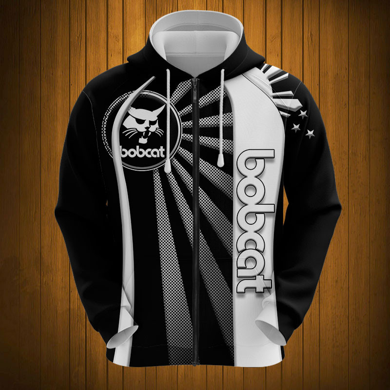 Sportswearmerch Bobcat Tractor Personalized Fashion Zip Hoodie For Fan