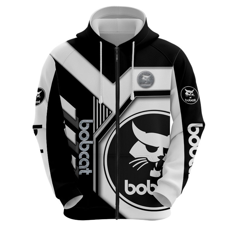 Sportswearmerch Bobcat Tractor Personalized Fashion Zip Hoodie For Fan