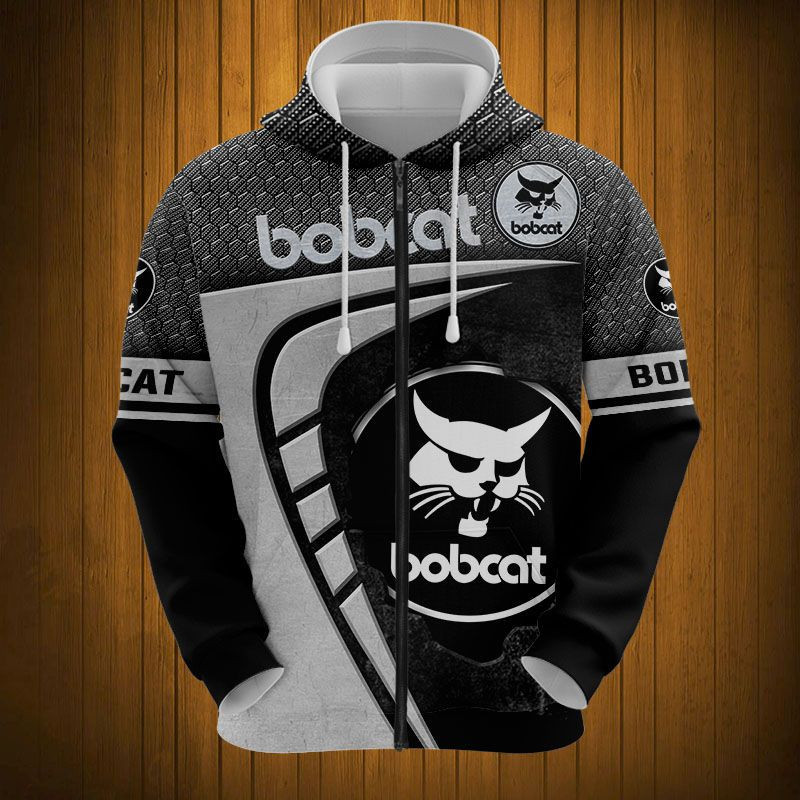 Sportswearmerch Bobcat Tractor Personalized Fashion Zip Hoodie For Fan
