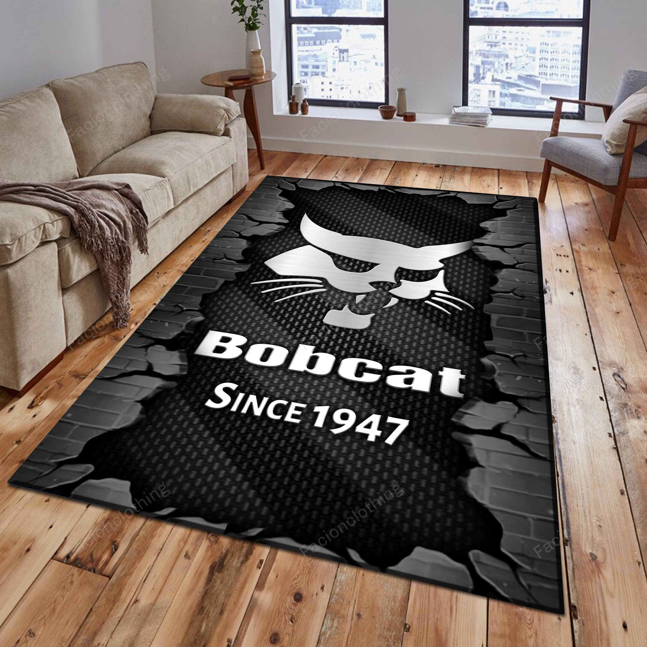 Sportswearmerch Bobcat Tractor Personalized Rug For Fan