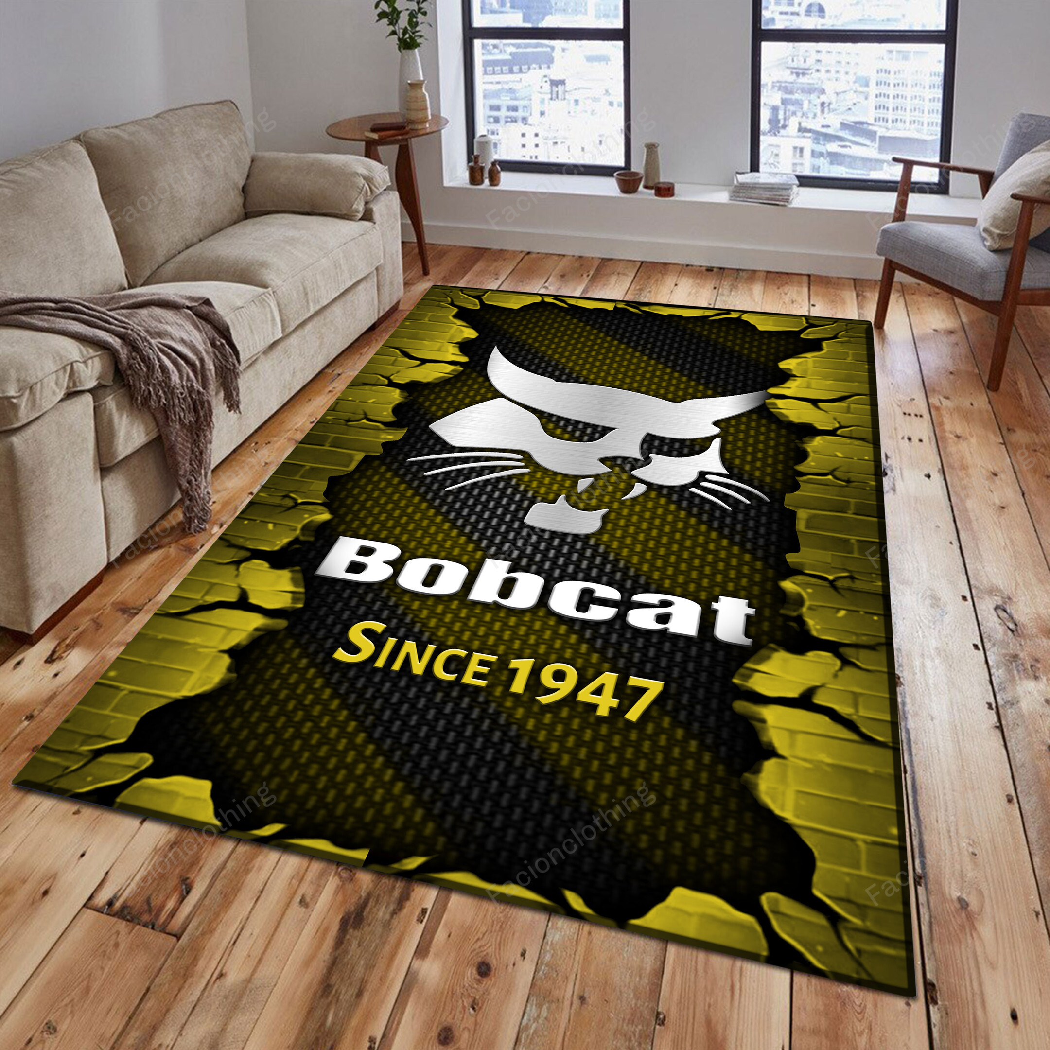 Sportswearmerch Bobcat Tractor Personalized Rug For Fan
