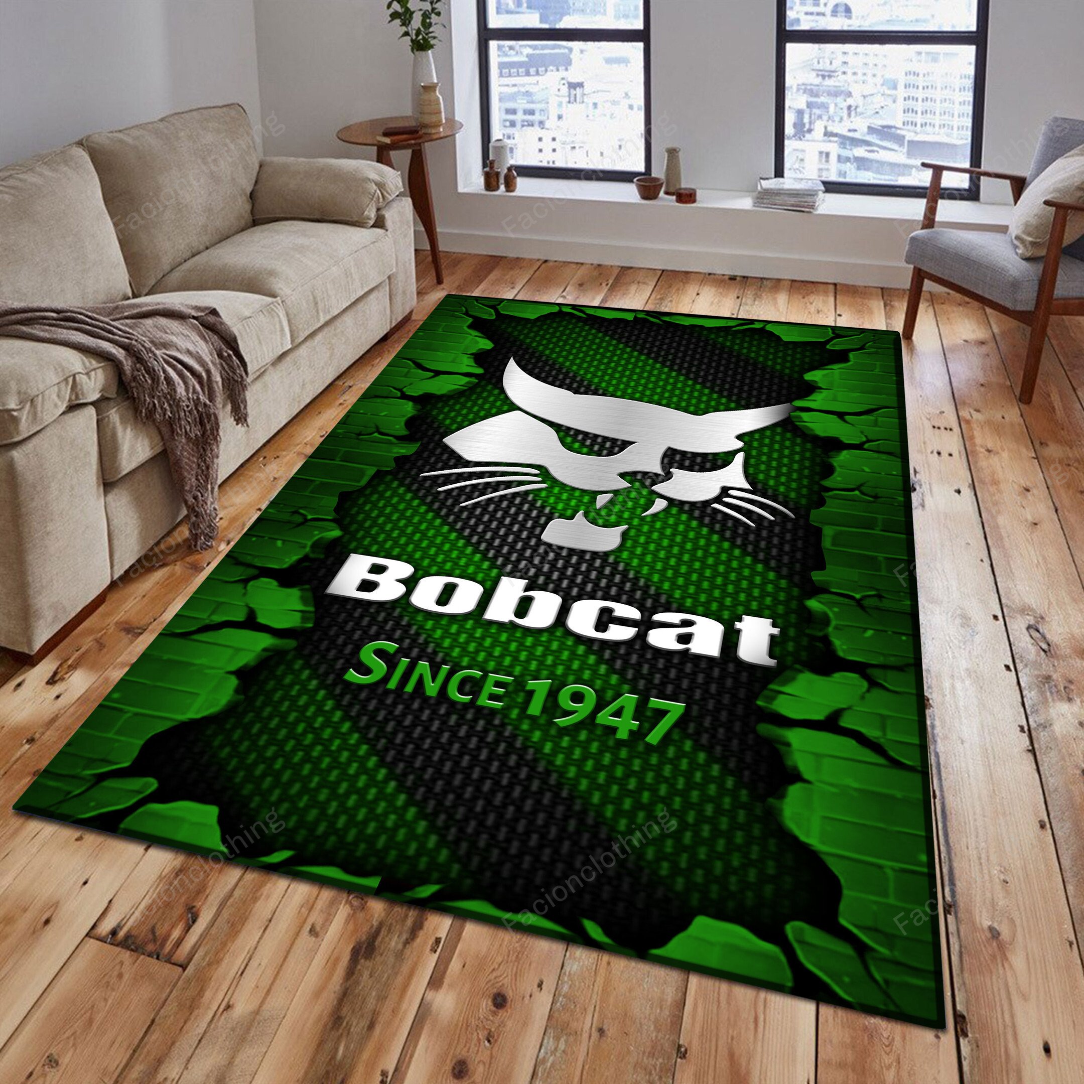 Sportswearmerch Bobcat Tractor Personalized Rug For Fan