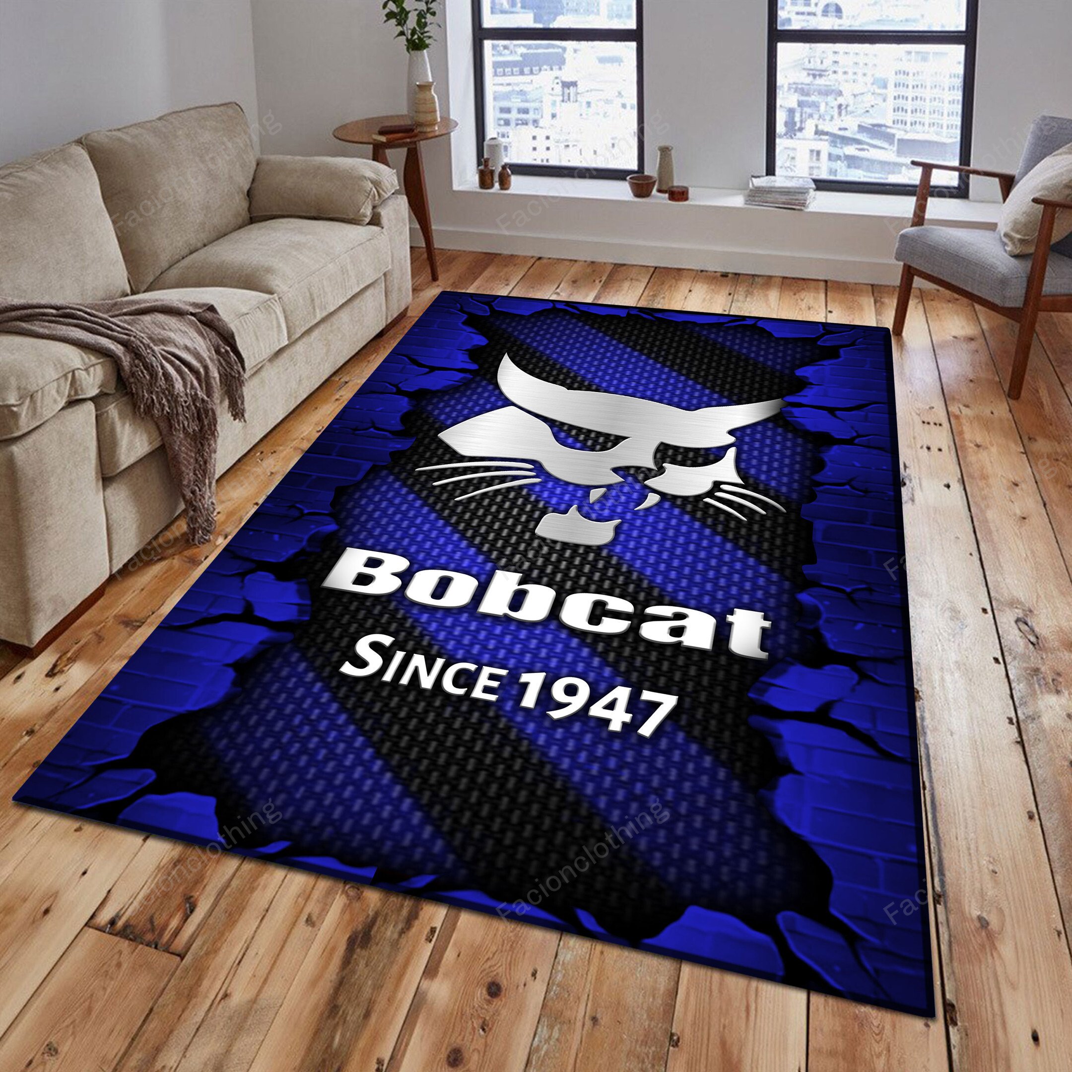 Sportswearmerch Bobcat Tractor Personalized Rug For Fan