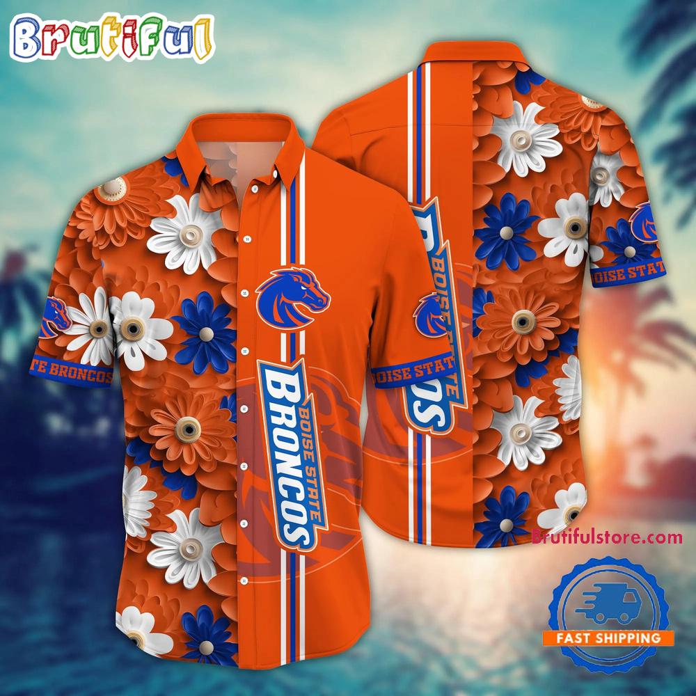 Sportswearmerch Boise State Broncos NCAA Flower Summer Personalized Hawaiian Shirt For Fan
