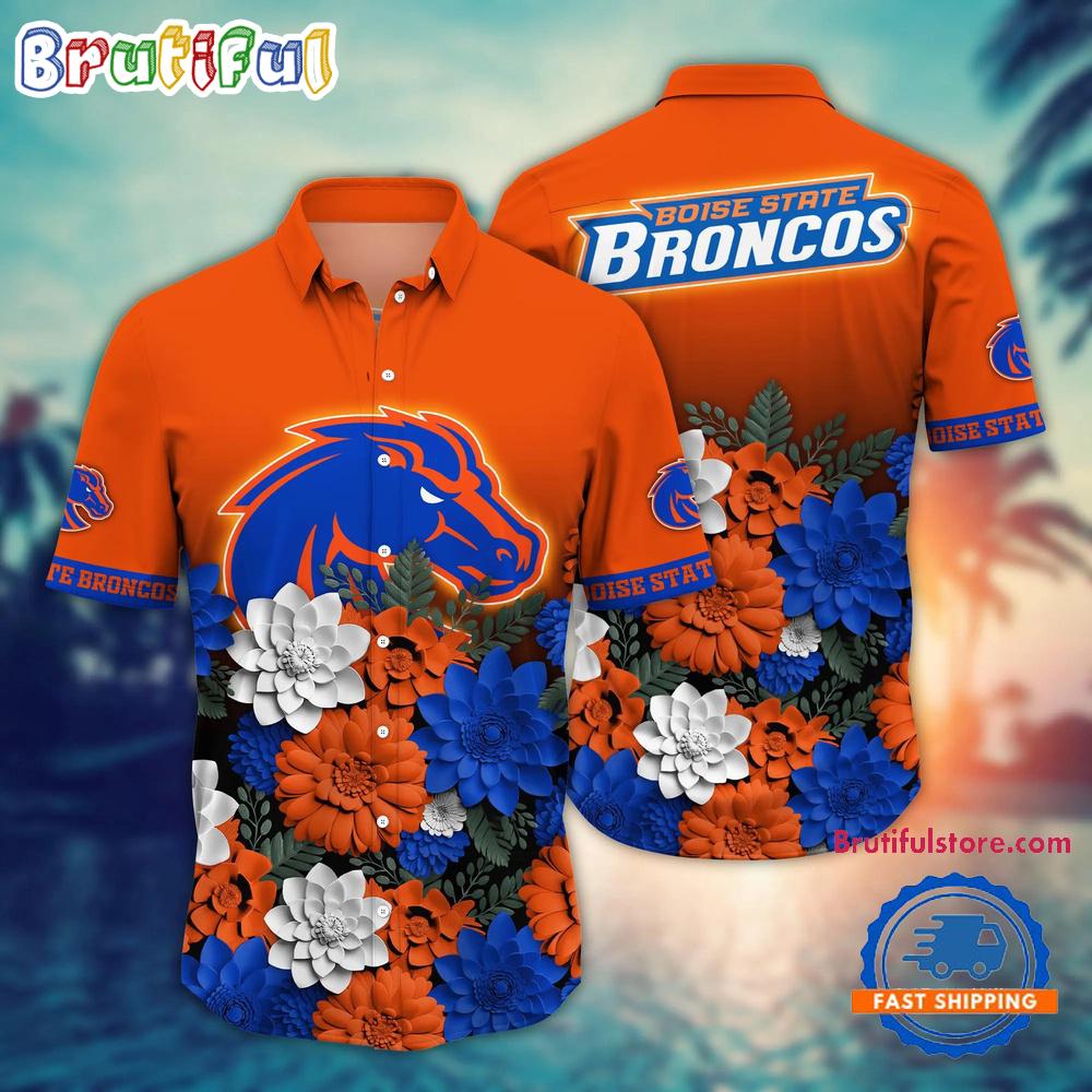 Sportswearmerch Boise State Broncos NCAA Flower Tropical Summer Beach Hawaiian Shirt For Fan