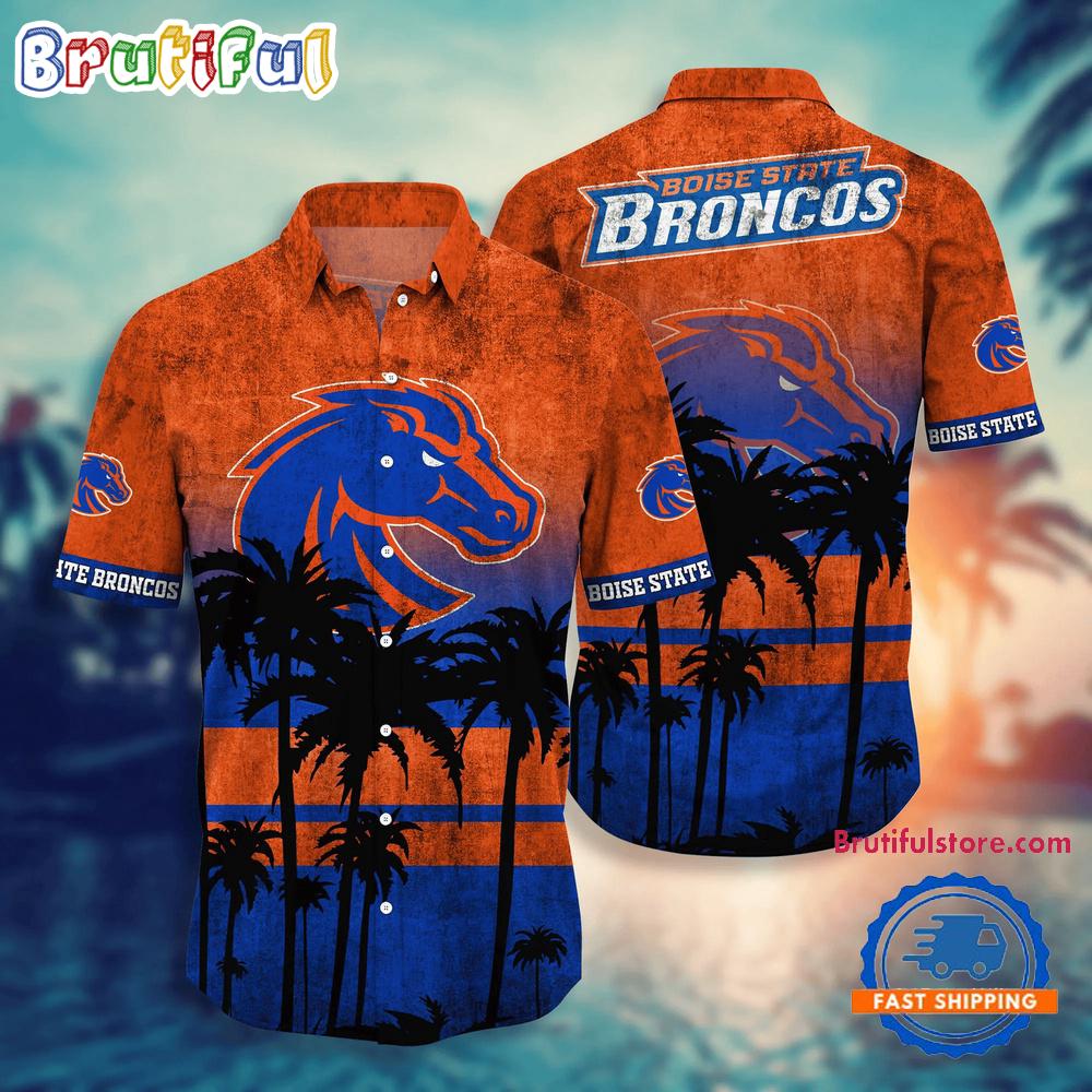 Sportswearmerch Boise State Broncos NCAA Palm Tree Summer Beach Personalized Hawaiian Shirt For Fan