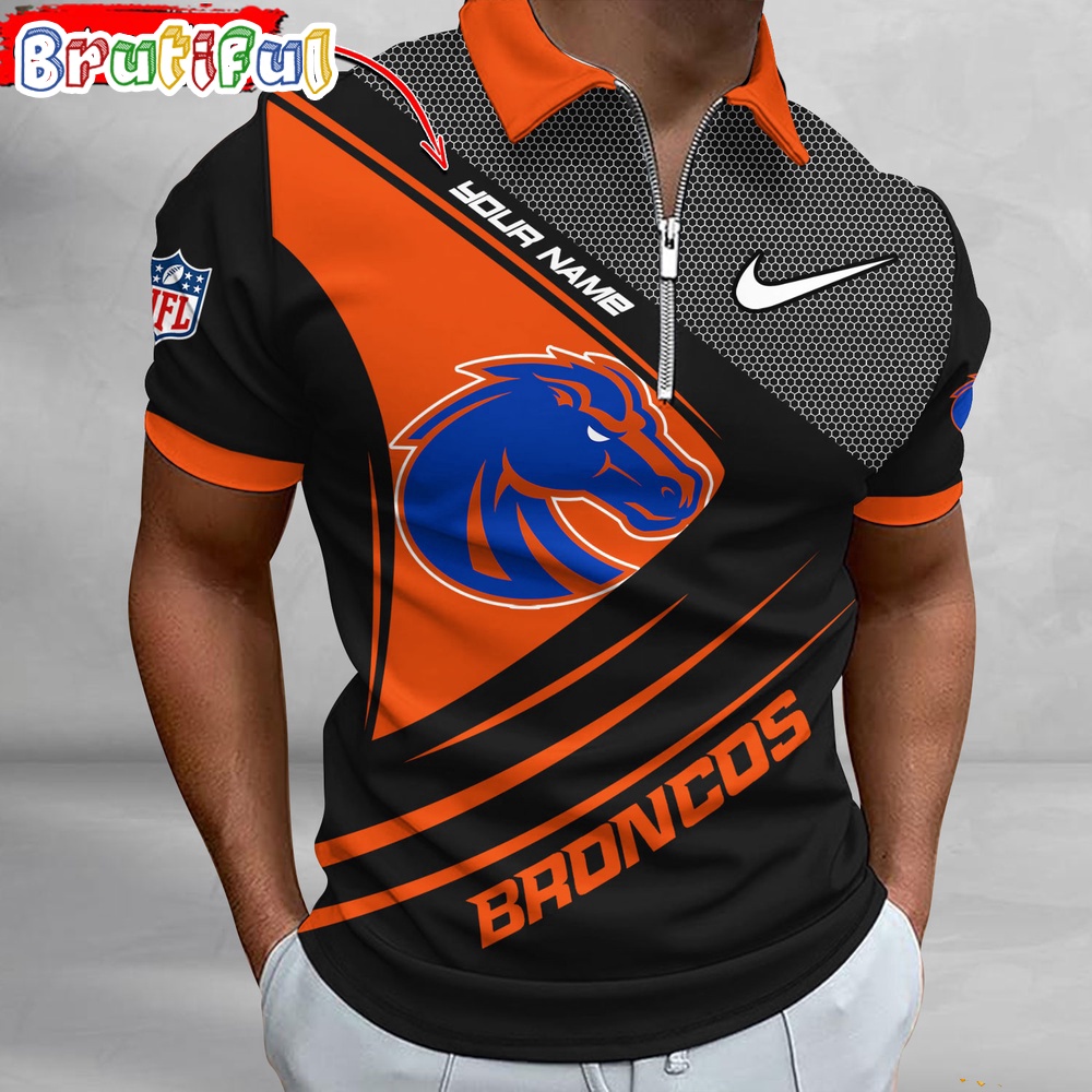 Sportswearmerch Boise State Broncos NCAA Personalized Zip Polo Shirt For Fan