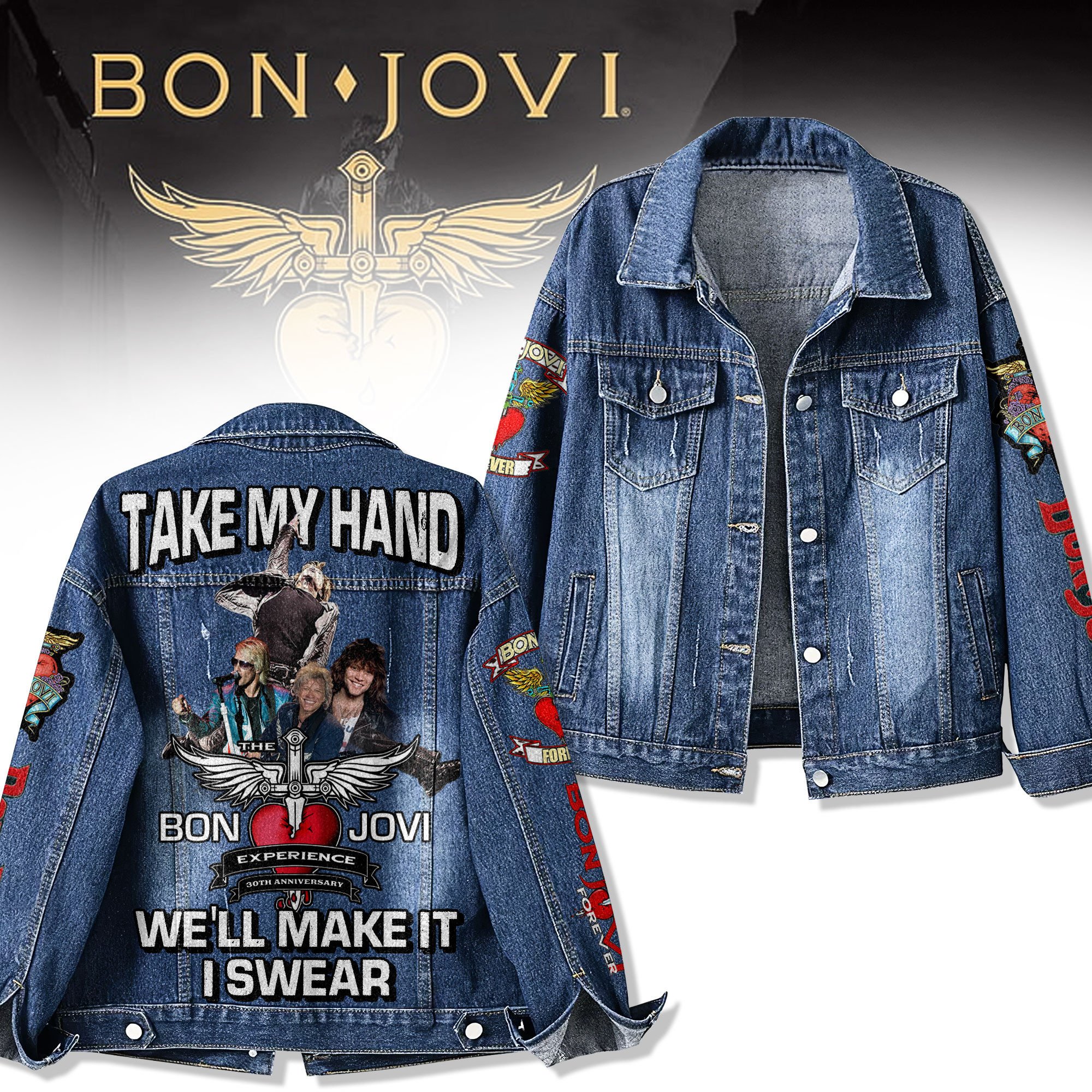 Sportswearmerch Bon Jovi Denim Jacket Gift For Fans