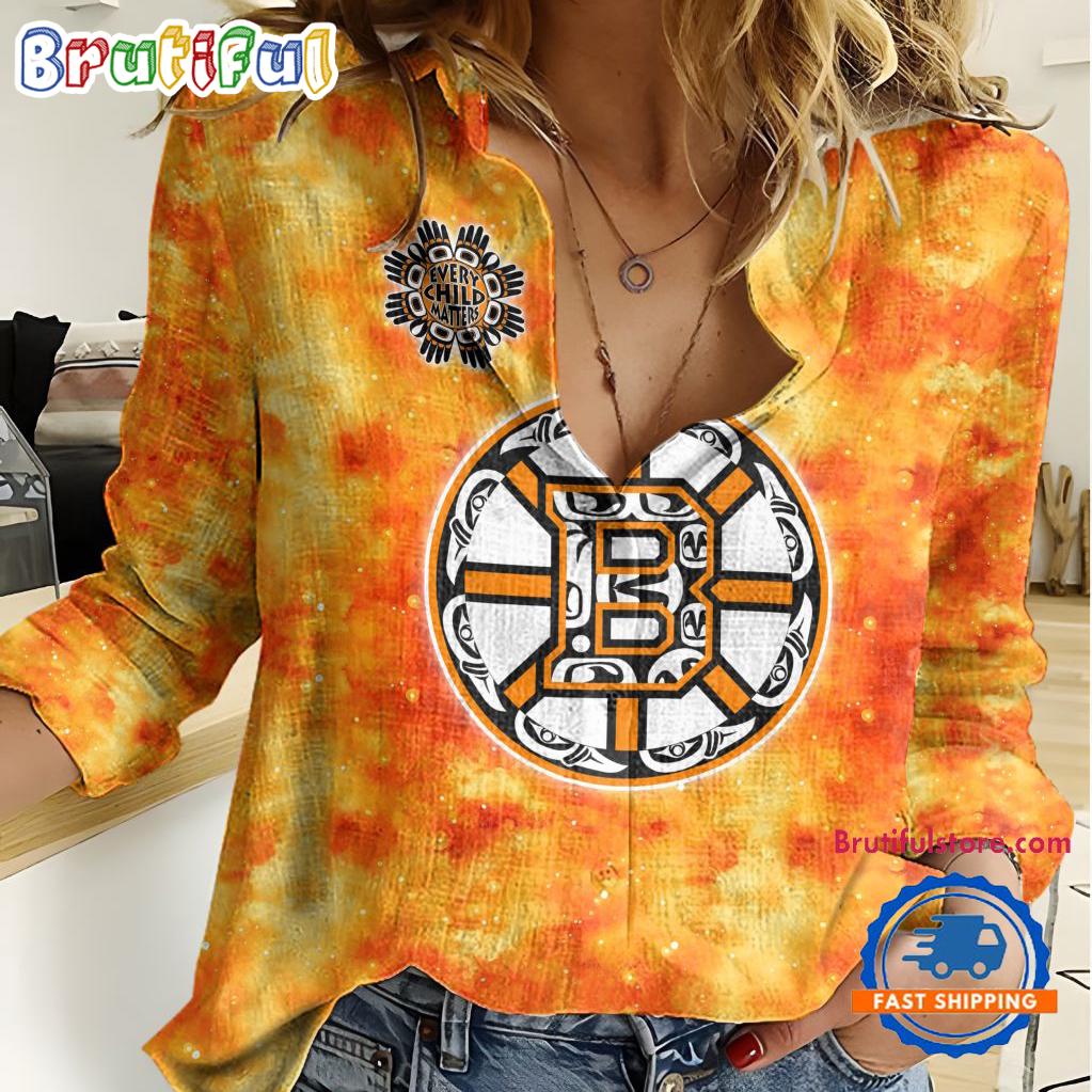 Sportswearmerch Boston Bruins NHL Hockey Women's Casual Shirt For Fan
