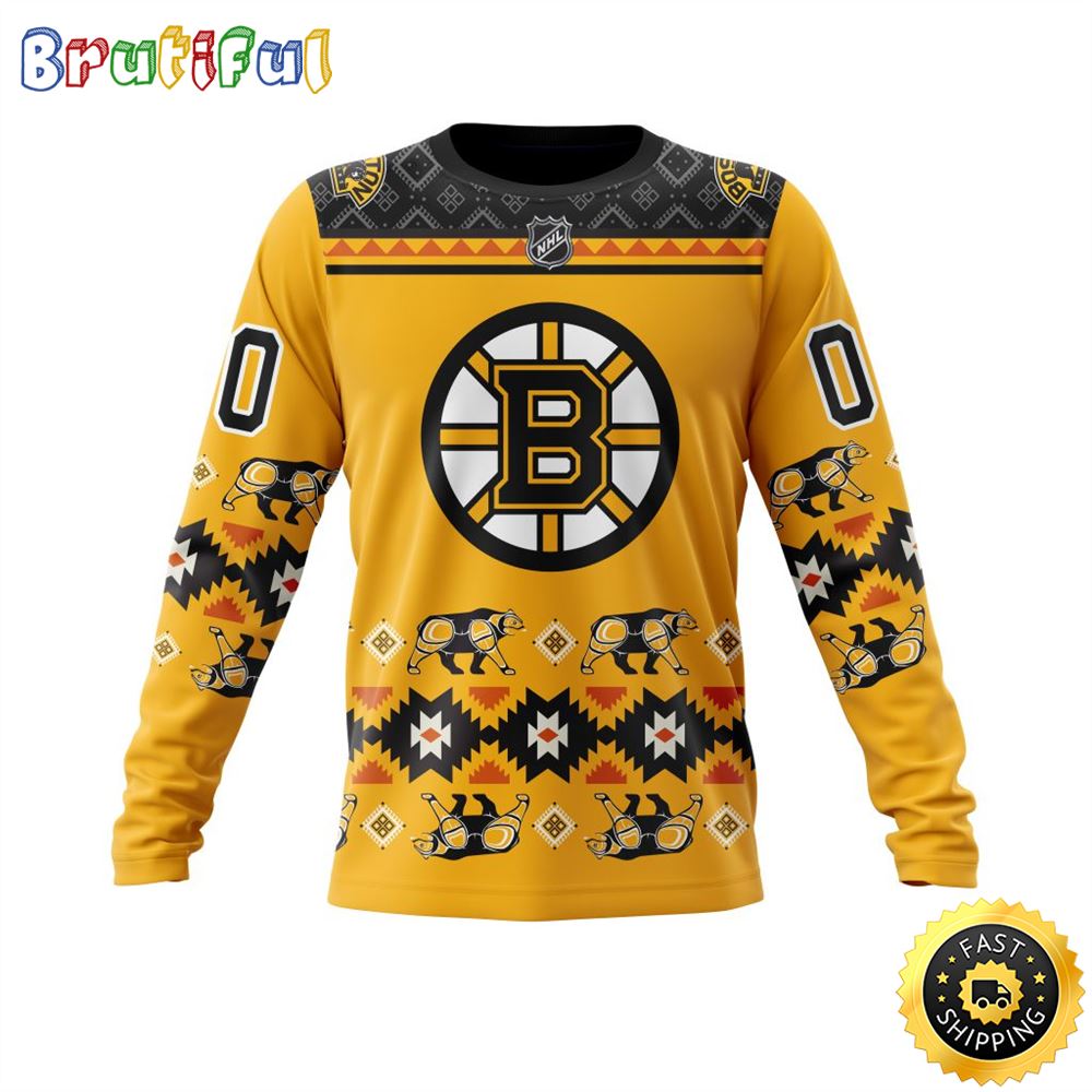 Sportswearmerch Boston Bruins NHL Native Concepts Personalized Sweater For Fan
