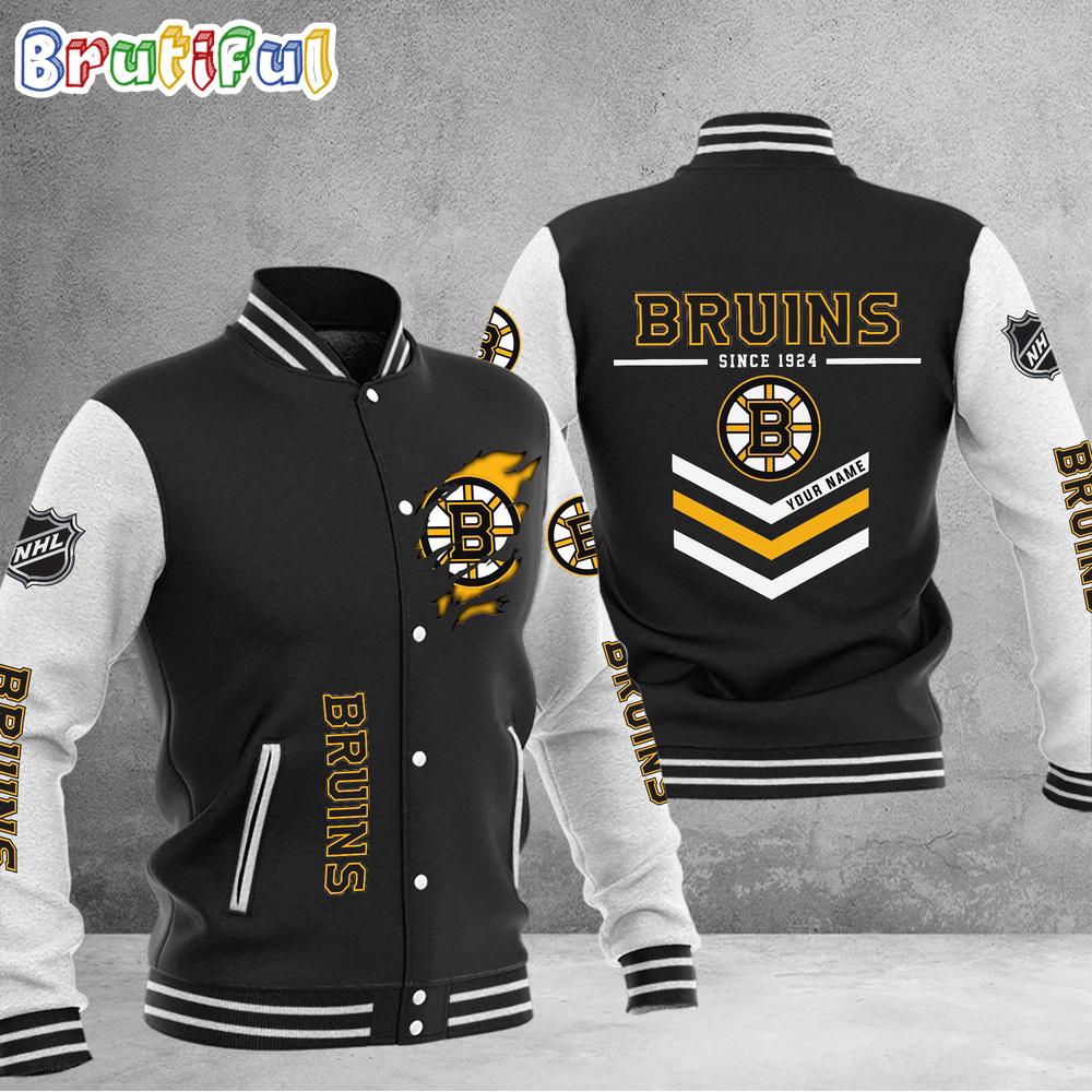 Sportswearmerch Boston Bruins NHL Personalized Baseball Jacket For Fan