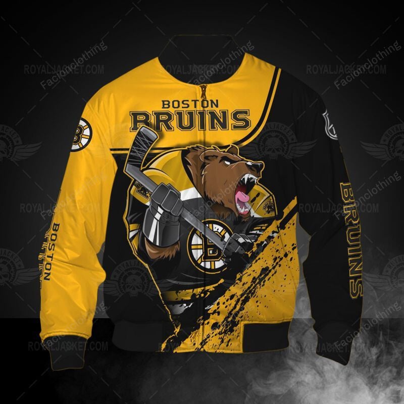Sportswearmerch Boston Bruins NHL Personalized Bomber Jacket For Fan