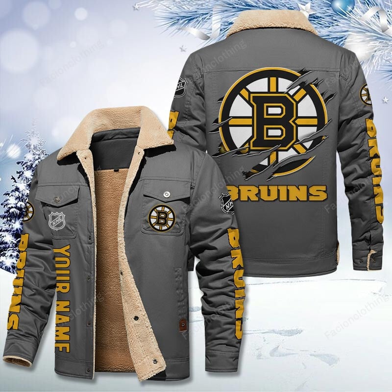 Sportswearmerch Boston Bruins NHL Personalized Cotton Jacket For Fan