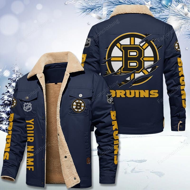 Sportswearmerch Boston Bruins NHL Personalized Cotton Jacket For Fan