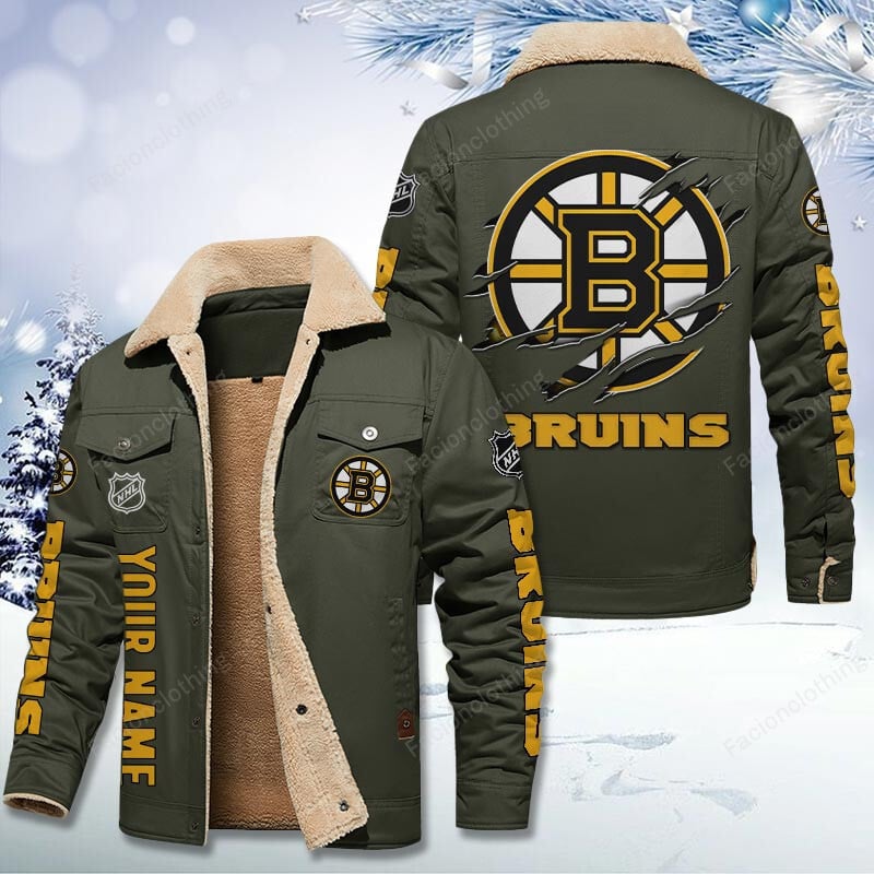 Sportswearmerch Boston Bruins NHL Personalized Cotton Jacket For Fan