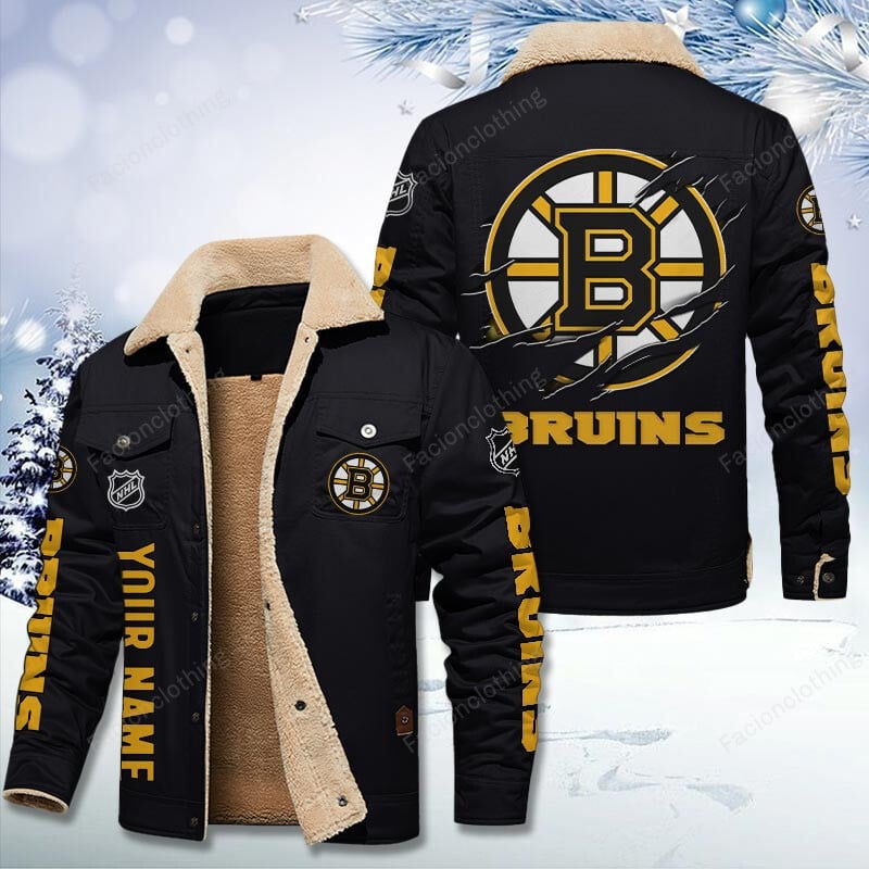 Sportswearmerch Boston Bruins NHL Personalized Cotton Jacket For Fan