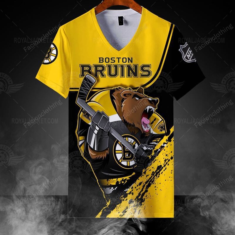 Sportswearmerch Boston Bruins NHL Personalized V-neck Women T-shirt For Fan