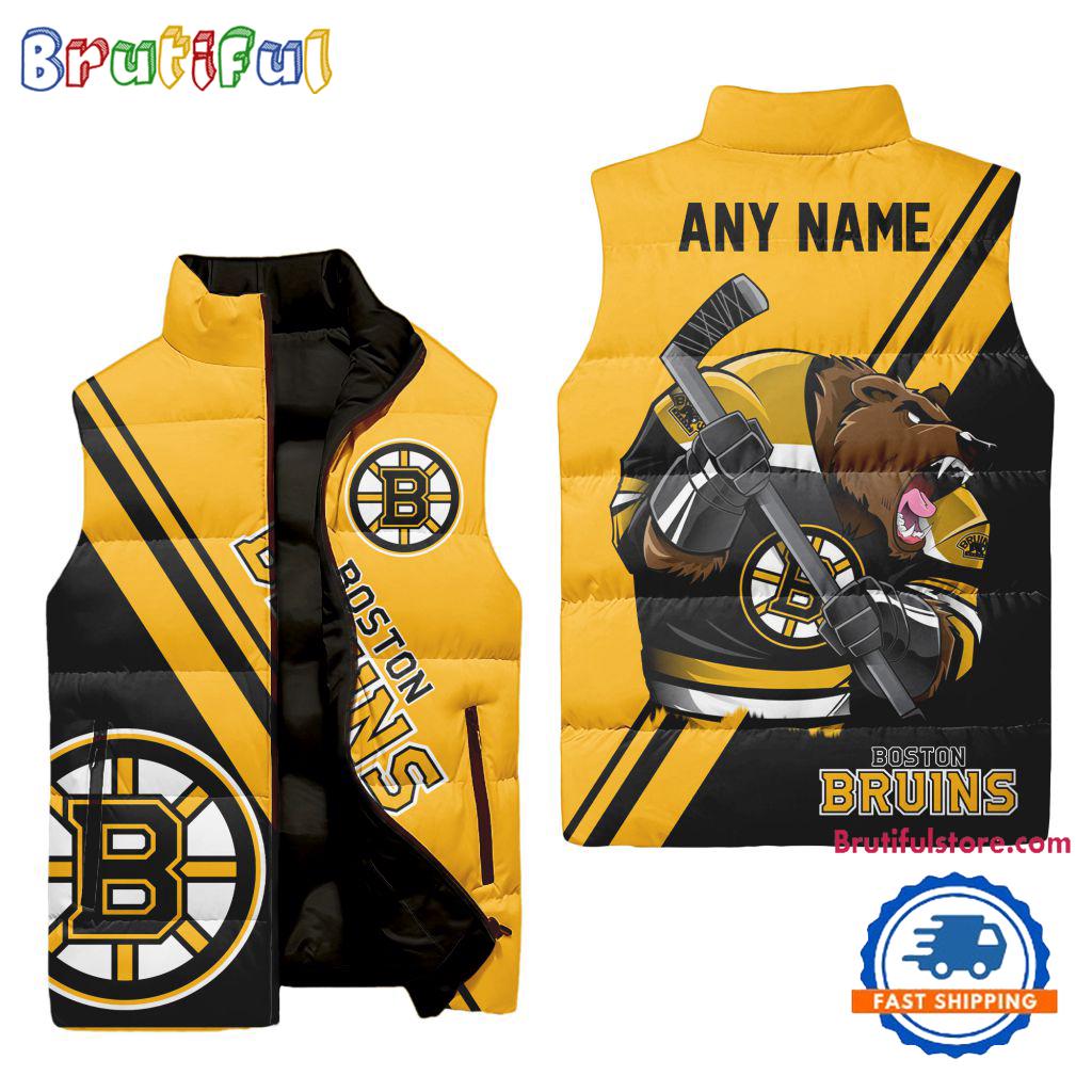Sportswearmerch Boston Bruins NHL Sleeveless Puffer Jacket For Fan