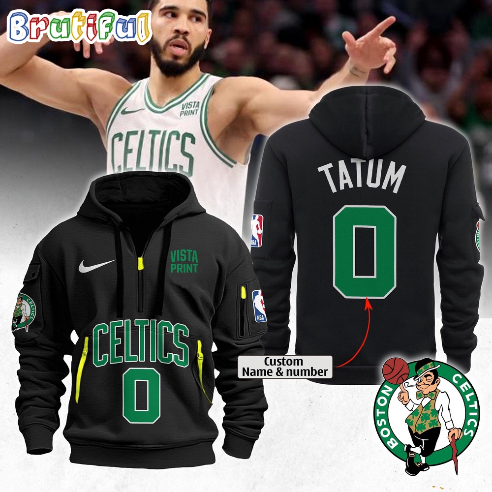 Sportswearmerch Boston Celtics NBA 2024 Finals Inbound Half Zip Hoodie For Fan