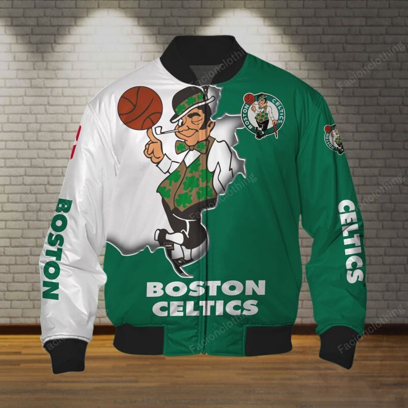 Sportswearmerch Boston Celtics NBA Personalized Bomber Jacket For Fan