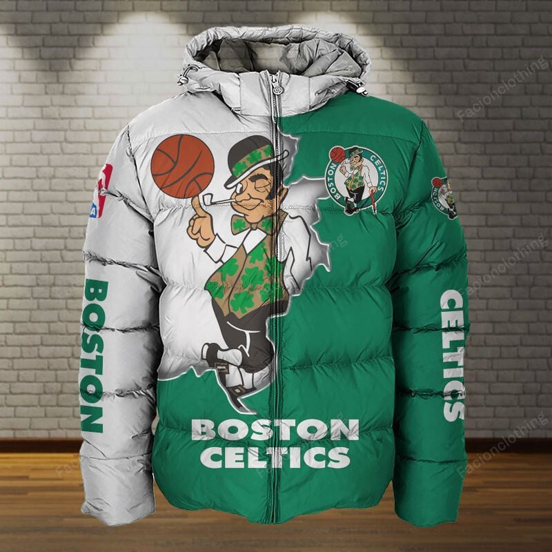 Sportswearmerch Boston Celtics NBA Personalized Puffer Jacket For Fan
