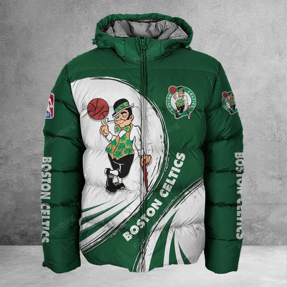 Sportswearmerch Boston Celtics NBA Personalized Puffer Jacket For Fan