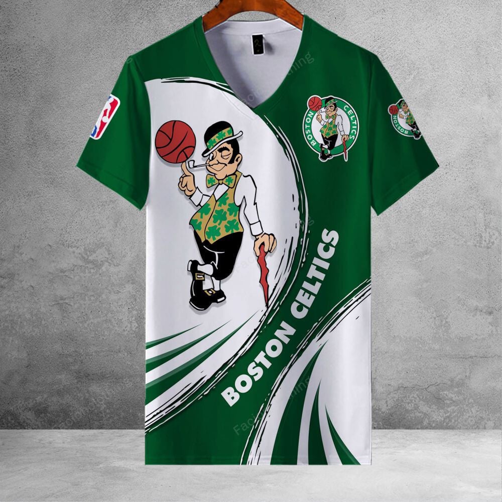Sportswearmerch Boston Celtics NBA Personalized V-neck Women T-shirt For Fan