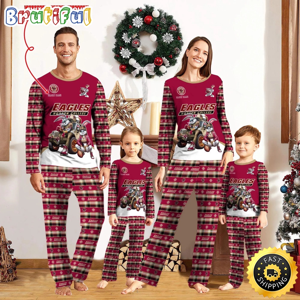 Sportswearmerch Boston College Eagles NCAA Personalized Pajamas Family For Fan