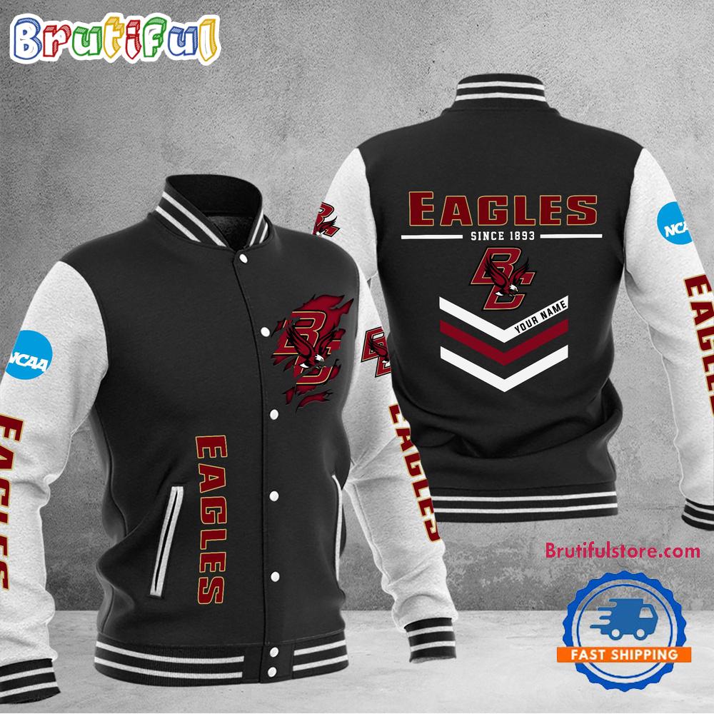 Sportswearmerch Boston College Eagles NCAA Personalized Personalized Baseball Jacket For Fan