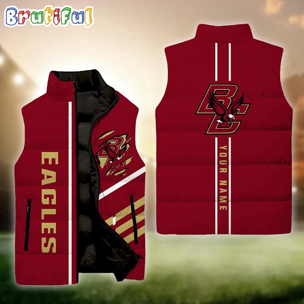 Sportswearmerch Boston College Eagles NCAA Personalized Sleeveless Down Puffer Jacket For Fan