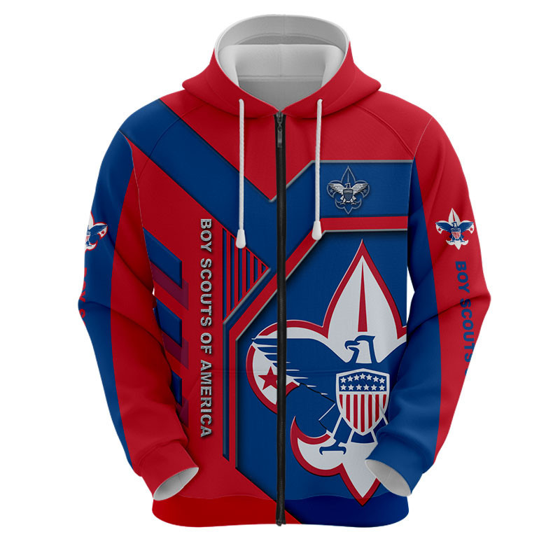 Sportswearmerch Boy Scouts of America Personalized Fashion Zip Hoodie For Fan