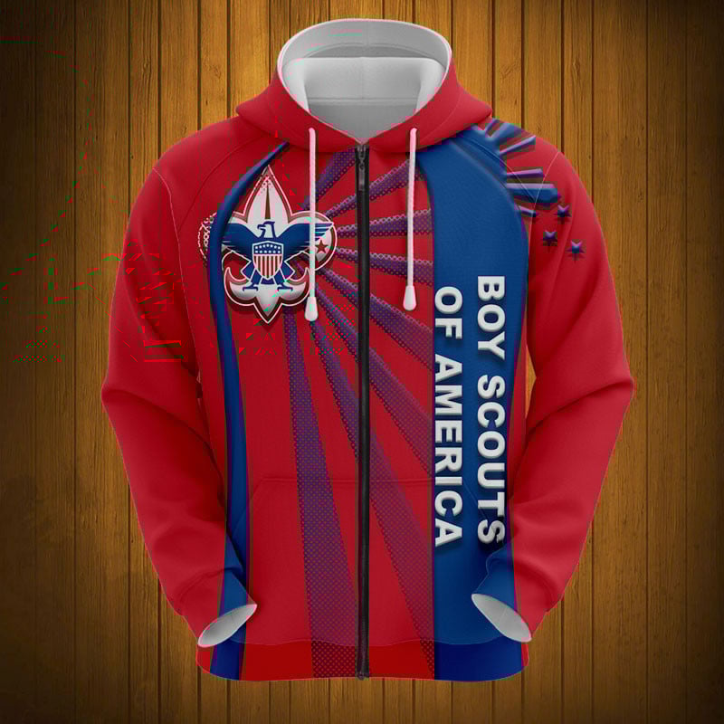Sportswearmerch Boy Scouts of America Personalized Fashion Zip Hoodie For Fan