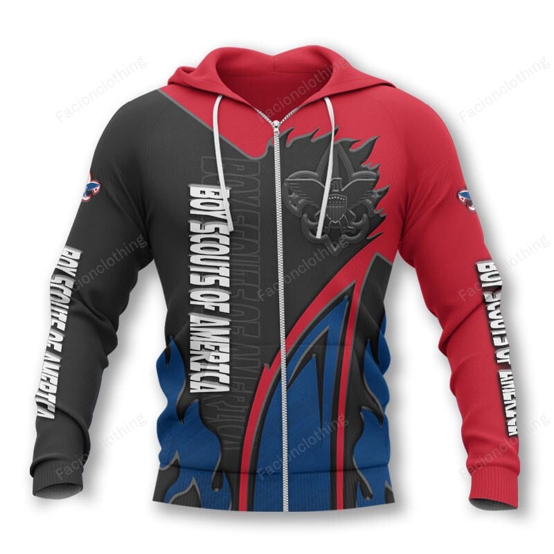 Sportswearmerch Boy Scouts of America Personalized Zip Hoodie For Fan