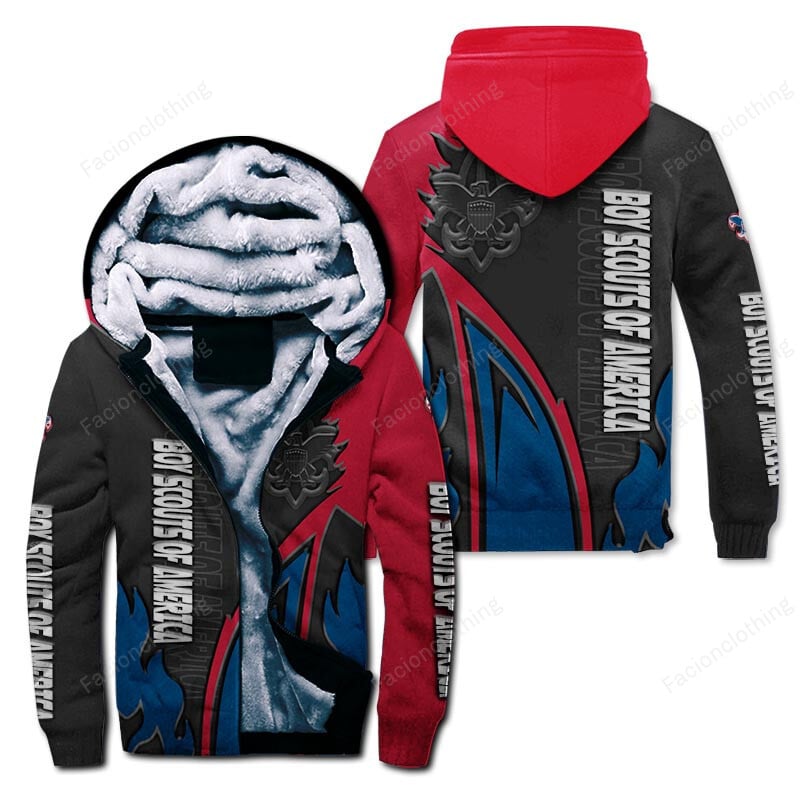 Sportswearmerch Boy Scouts of America Personalized Zip Hoodie Velvet Hoodie For Fan