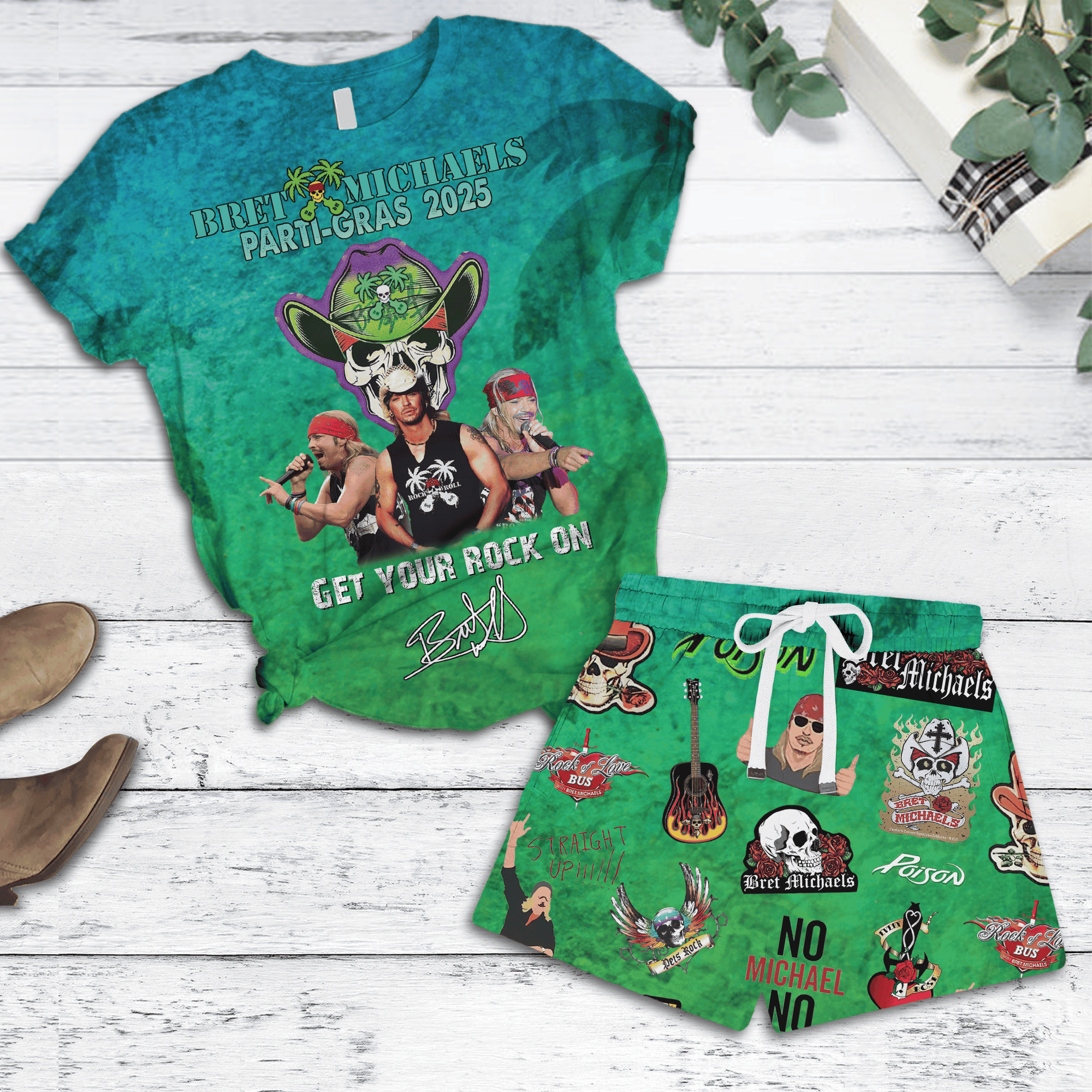 Sportswearmerch Bret Michaels Short Pajamas Set Gifts For Fans