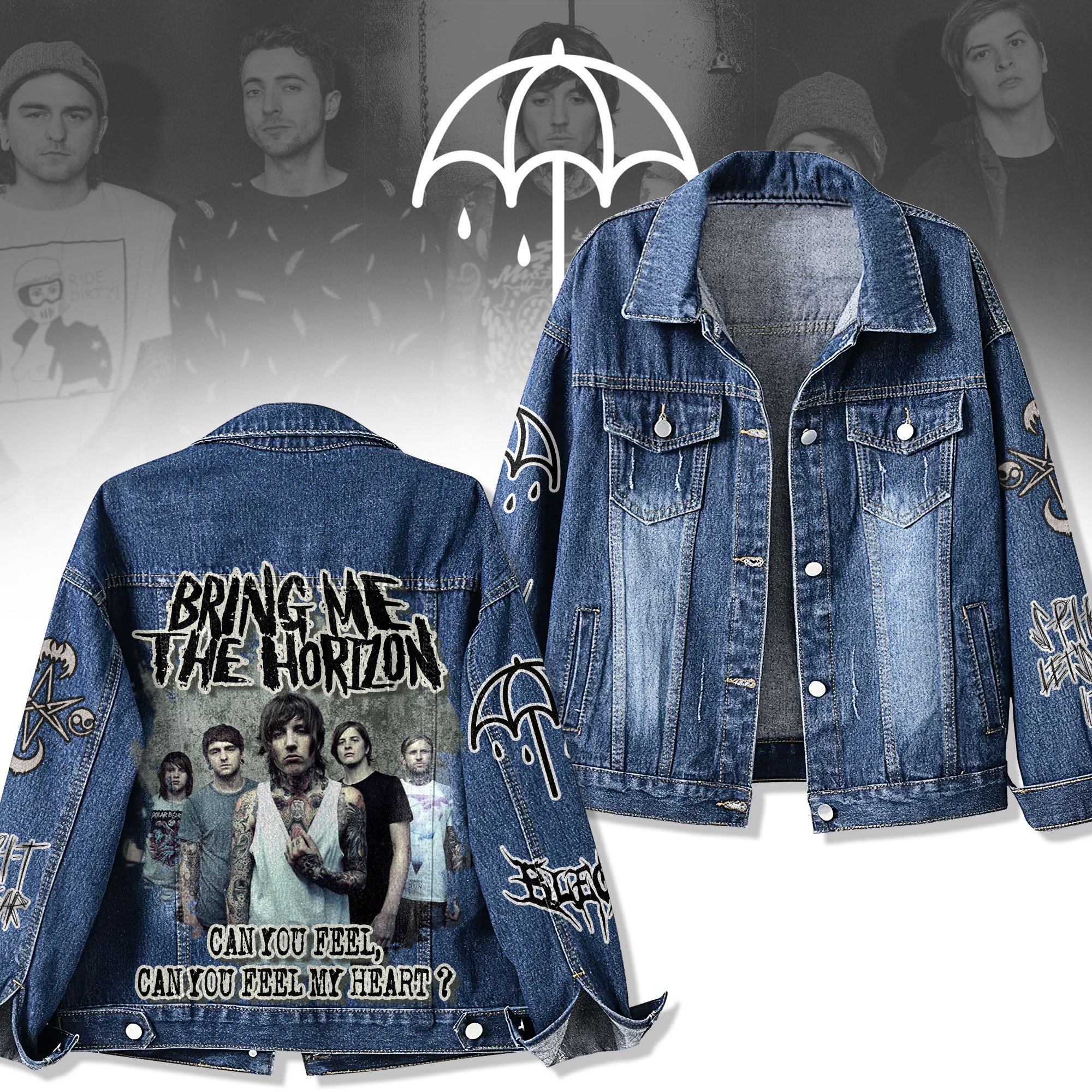 Sportswearmerch Bring Me The Horizon. Denim Jacket Gift For Fans