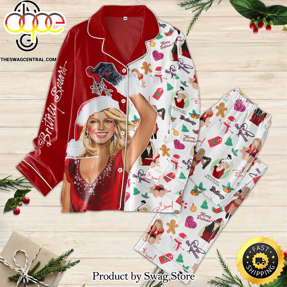 Sportswearmerch Britney Spears Music Christmas Personalized Pajamas For Fan