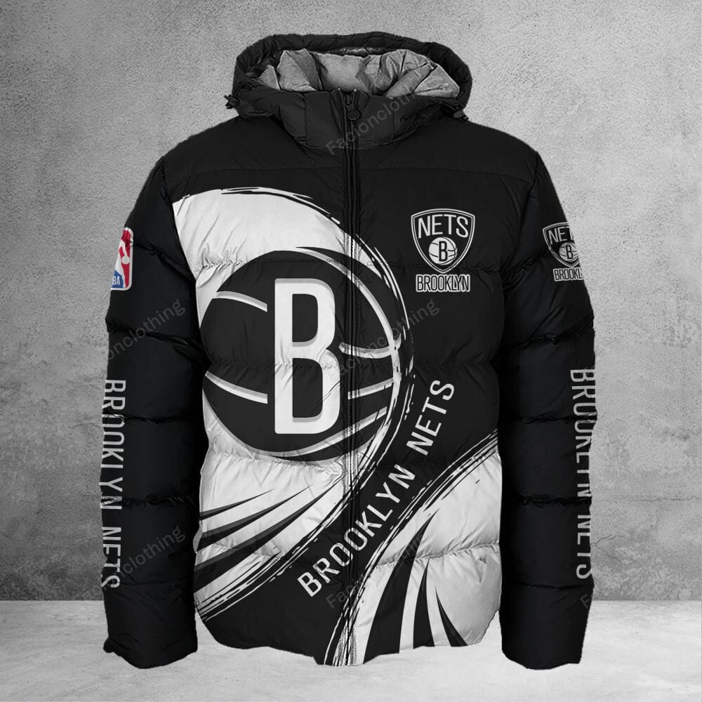Sportswearmerch Brooklyn Nets NBA Personalized Puffer Jacket For Fan