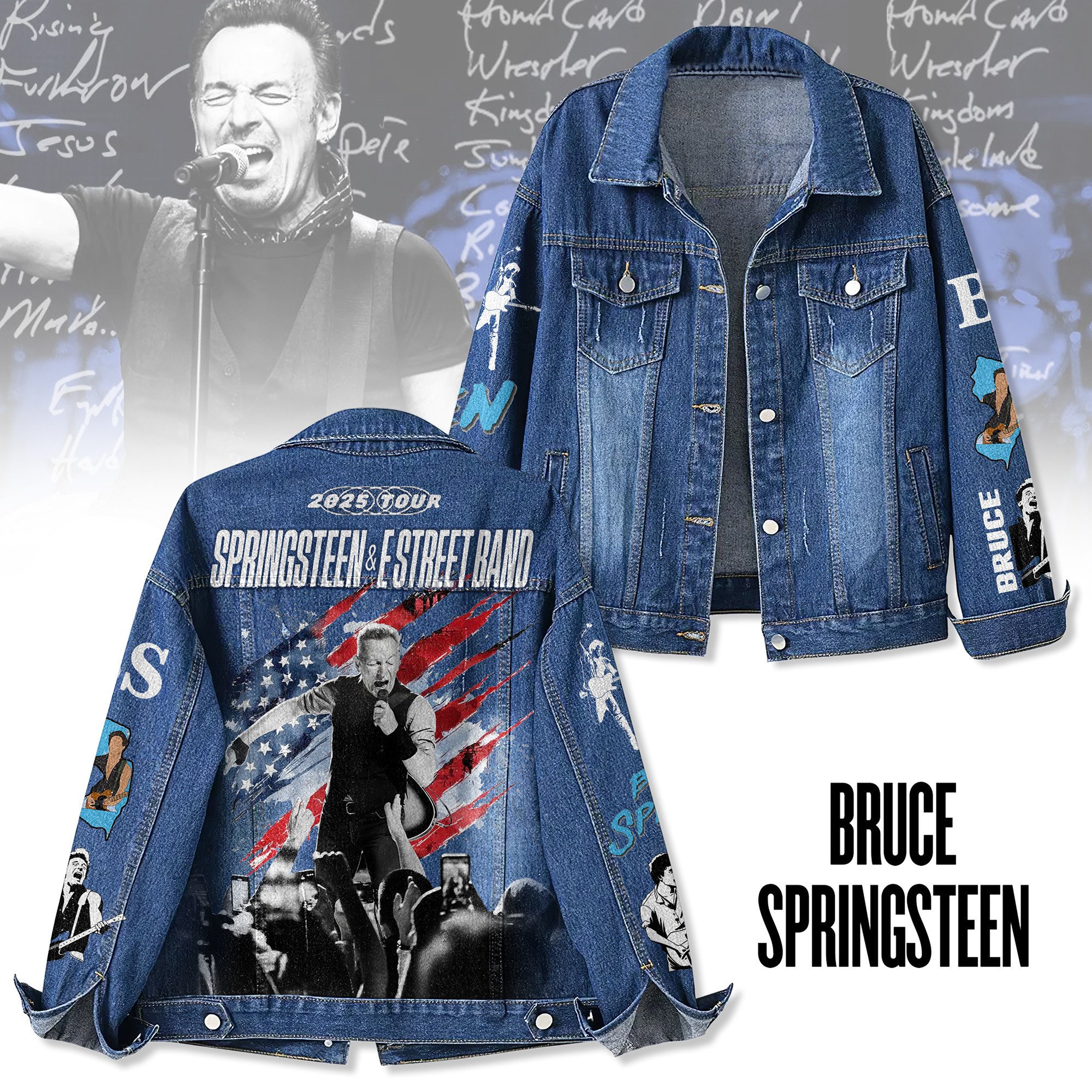 Sportswearmerch Bruce Springsteen Denim Jacket Gift For Fans