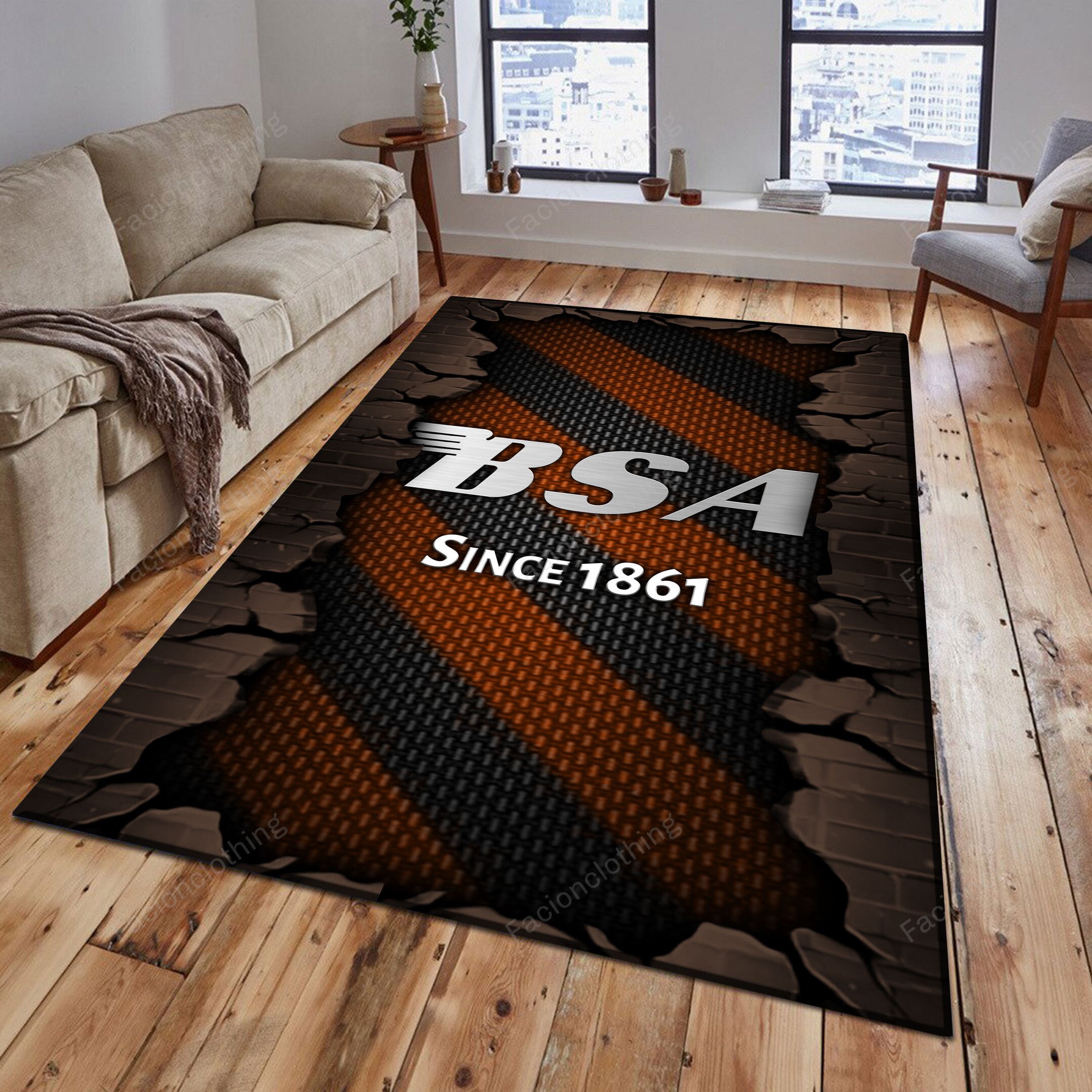 Sportswearmerch BSA Motorcycle Personalized Rug For Fan
