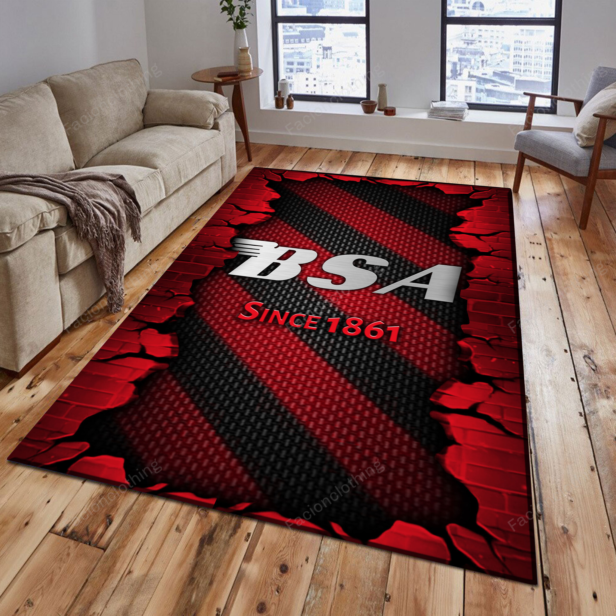 Sportswearmerch BSA Motorcycle Personalized Rug For Fan