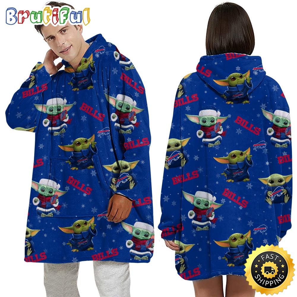 Sportswearmerch Buffalo Bills NFL Baby Yoda Personalized Blaket Hoodie For Fan