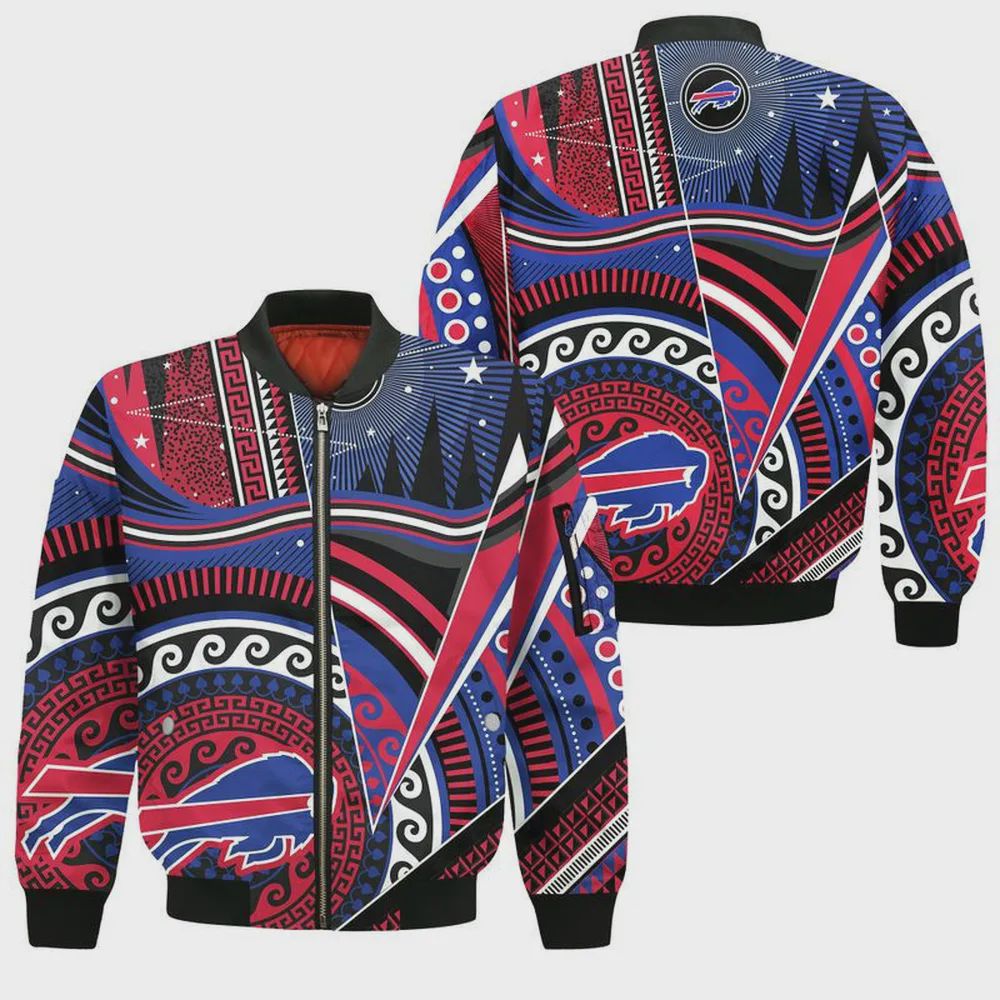 Sportswearmerch Buffalo Bills NFL Bohemian Pattern Bomber Jacket For Fan
