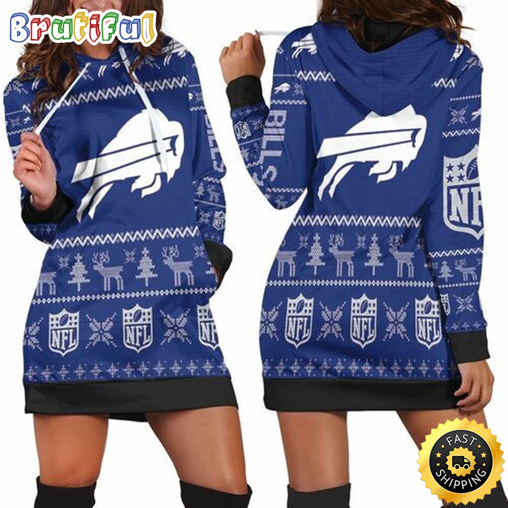 Sportswearmerch Buffalo Bills NFL Christmas Hoodie Dress For Fan