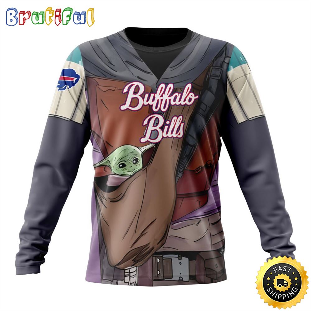 Sportswearmerch Buffalo Bills NFL Crewneck Mandalorian And Baby Yoda Personalized Sweater For Fan