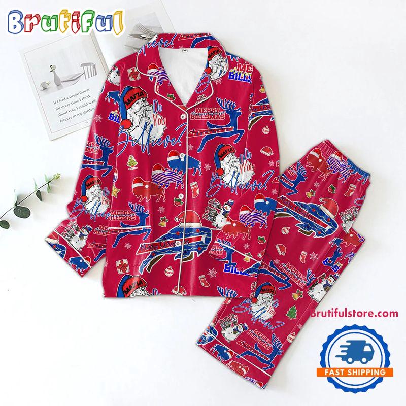 Sportswearmerch Buffalo Bills NFL Do You Billieve For Winter Season Personalized Pajamas Set For Fan